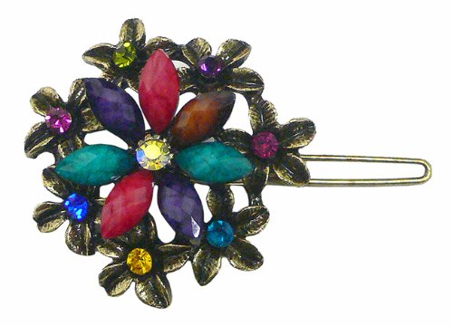 Crystal Medallion Barrette LPW86250-1multi