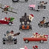 Kitchen & Housewares : Driving Home for Christmas Mixed Dog Breeds Christmas Wrapping Paper