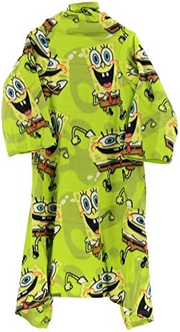 Kids Full Body Comfy Throw Blanket with Sleeves (Sponge Bob Square Pants(Goofy Faces)