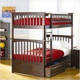 Columbia Bunk Bed with Raised Panel Drawers in Antique Walnut Size: Twin/Fu ....
