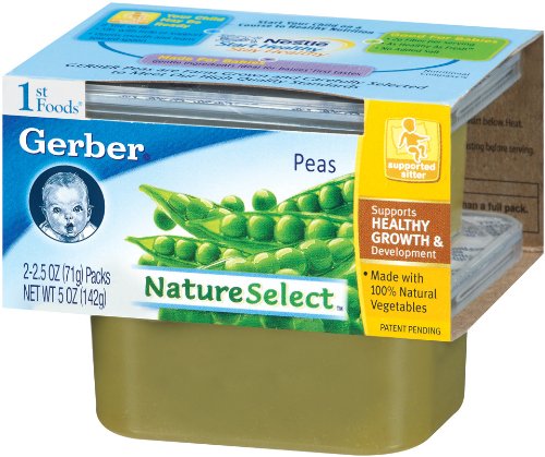Gerber 1st Foods Peas, 2-Count, 2.5-Ounce Tubs (Pack of 8)