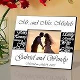 Personalized Gift - Mr. & Mrs. Bride & Groom Wedding Picture Photo/Photograph Frame - Black & White Style