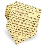 Men's 10 Commandments Tie by Fun Ties in Cream