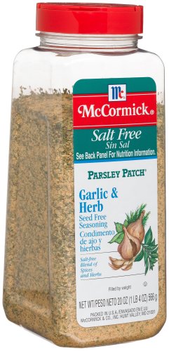 McCormick Parsley Patch Garlic & Herb Seasoning, Salt Free, 20-Ounce Plastic Bottle