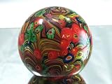 Murano Design Mouth Blown Flame Rainbow Ex Large Size Millefiori Art Glass Paperweight PW-1116