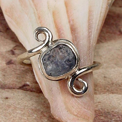 SERENITY BLUE - OOAK One Of A Kind - Sterling Silver 925 Uncut Rough Raw Untreated Sapphire Ring U.S.A. Size 6.5