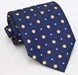 Paul Smith Navy Flower Pattern Silk Necktie 52