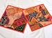 2 INDIAN SARI ORANGE TOSS THROW PILLOWS CUSHIONS COVERS