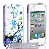 iPhone 4 / 4S Blue And Green Floral Silicone Caseby Yousave Accessories�