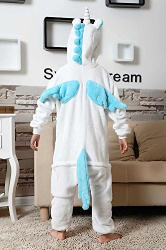 Tumala Cartoon Blue Unicorn Kids One-Piece Pajamas Kugurumi Sleepwear ( Height: 135-145cm/53.1-57")