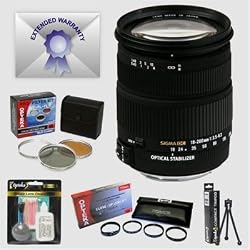 Sigma 18-200mm f/3.5-6.3 DC OS (Optical Stabilizer) Wide Angle Lens & Filters & Close-Up Macro Set & 6 Year Warranty for Nikon SLR