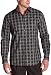 Perry Ellis Men's Multi Twill Plaid Shirt,Black,Small