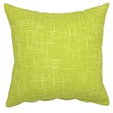 YOUR SMILE Pure Green Square Decorative Throw Pillows Case Cushion Covers Shell Cotton Linen Blend 18 X 18 Inches