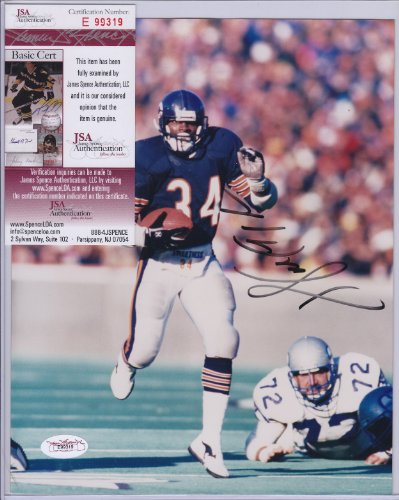 Walter Payton Chicago Bears Hall of Fame Signed Autographed Photo Jsa Coa Matching Numbers