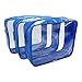3-Pack Clear Cosmetic Bag - Diaper Bag Organizer Insert - Ocean Blue