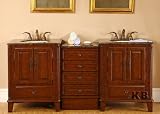 76 Double Sink Bathroom Furniture Vanity Cabinet with Baltic Brown Granite Top 207