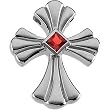 14K White Gold Ruby Cross Pendant