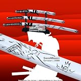3 Piece Samurai White Dragon Sword Set with Stand