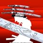3 Piece Samurai White Dragon Sword Set with Stand