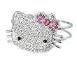 Large Hello Kitty Silver Tone Charm Bracelets White Crystal Kitty & Pink Bow Charm