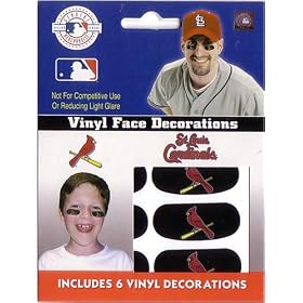 ST LOUIS CARDINALS MLB Baseball Vinyl Face Decorations - 6 Sticker Patches!