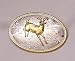 DEER RUNNING STERLING SILVER/GOLD PLATED  BELT BUCKLE