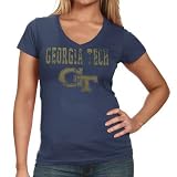 Georgia Tech Yellow Jackets Ladies Navy Blue Quake T-shirt