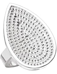925 Sterling Silver High-Polish Finish Teardrop Rope Design Ring- Sizes 6-8