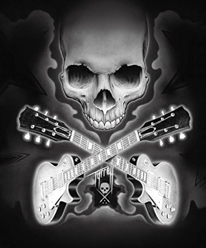 Sig Collection Sullen Rock Badge Skull Guitar Queen Blanket,Gift Blanket, Throw Blanket,Children Blanket 50x60 inch