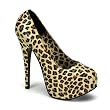 5 3/4 Inch Heel Sexy High Heel Shoes Animal Cheetah Print Concealed Platform Closed Toe Pump Shoe