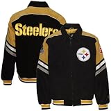 Pittsburgh Steelers Black Pig Split Suede Full Zip Varsity Jacket