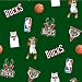 60'' Wide NBA Fleece Milwaukee Bucks Tossed Fabric By The Yard