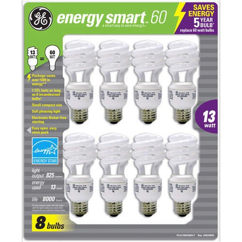 GE 13-Watt Energy SmartTM - 8 Pack - 60 watt ouput