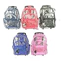 Clear Rolling Backpack on Wheels 18'' Many Colors