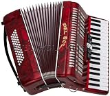 Del Sol 34 Key 48 Bass 5 Switches Piano Accordion - Red - B003BTFQCY