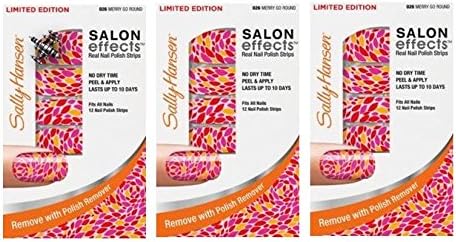 Sally Hansen Real Nail Polish Strips Merry Go Round Limited Edition 3 Pack
