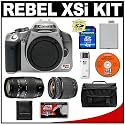 Canon EOS Digital Rebel XSi 12.2-Megapixel SLR Camera Body (Silver) with Tamron 28-80mm and 70-300mm Lens + 4GB SD Memory Card + LP-E5 Battery + Case + Bonus Accessory Kit