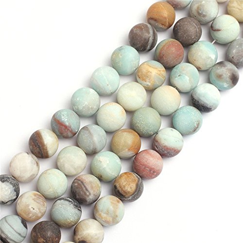 14mm Round Gemstone Frost Mixed Amazonite Beads Strand 15 Inch Jewelry Making Beads