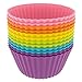 Freshware CB-320SC 12-Pack Silicone Jumbo Round Reusable Cupcake and Muffin Baking Cup, Six Vibrant Colors