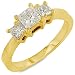 Three Stone Princess Cut Diamond Ring 3/4ctw (HI/SI) in 14K Yellow Gold