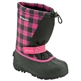 Columbia Kids 1281 Powderbug Print Snow Boot (Toddler/Little Kid/Big Kid),Black/Very Pink,9 M US Toddler