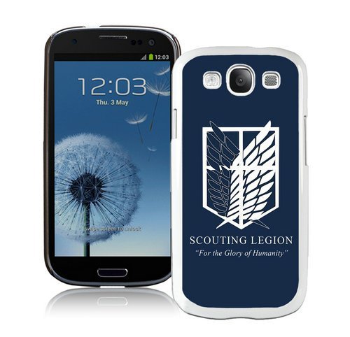 Samsung Galaxy S3 Case,Custom Design Classy Phone Case With Attack On Titans Japanese Scouting Legion Logo White Samsung Galaxy S3 I9300 I747 T999 I535 R530 L710 case