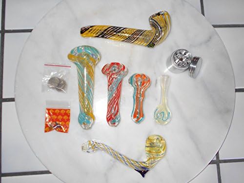 Hand Blown Glass 5 1/2" Incense Burner Set Of 9