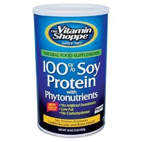 Vitamin Shoppe - 100% Soy Protein With Phytonutrients - Natural, 16.9 oz powder
