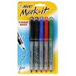 BIC Mark-It Permanent Marker, Fine Point, Assorted, 5 Markers (12 Packages of 5 Markers)