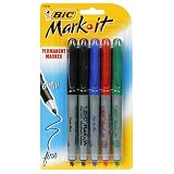 BIC Mark-It Permanent Marker Fine Point - Assorted, Six - 5 Count Packs (30 Markers) (Pack of 2)