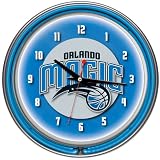 NBA1400-OM - Orlando Magic NBA Chrome Double Ring Neon Clock