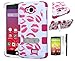 For LG Tribute case, LUXCA (TM) LG Tribute / Transpyre / LG F60 cover Heavy Duty TUFF Verge Rugged Impact Armor Hybrid Kickstand Case Phone Cover + LCD Screen Protector + Stylus Pen (Kisses / Pink Tuff)