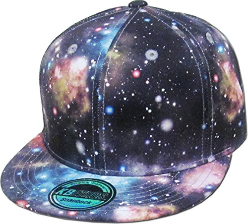 KNW-1469ALL-GX LGY Galaxy Print Brim Snapback Hat Cap
