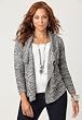 Avenue Plus Size Metallic Knit Draped Cardigan Sweater